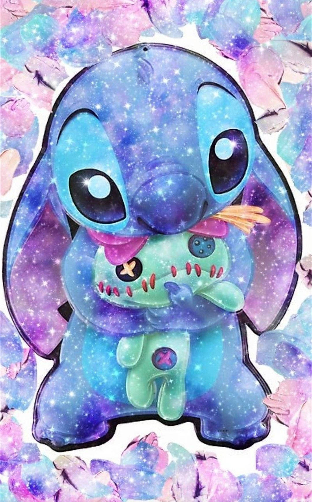 Stitch Galaxy Hugging Wallpaper