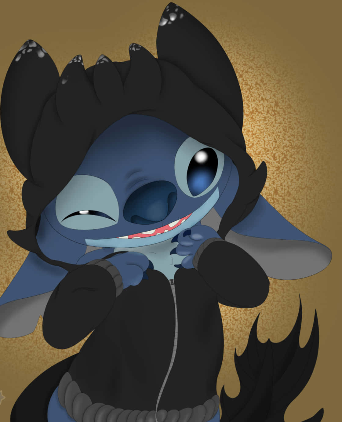Download Stitch Halloween Black Dragon Outfit Wallpaper | Wallpapers.com