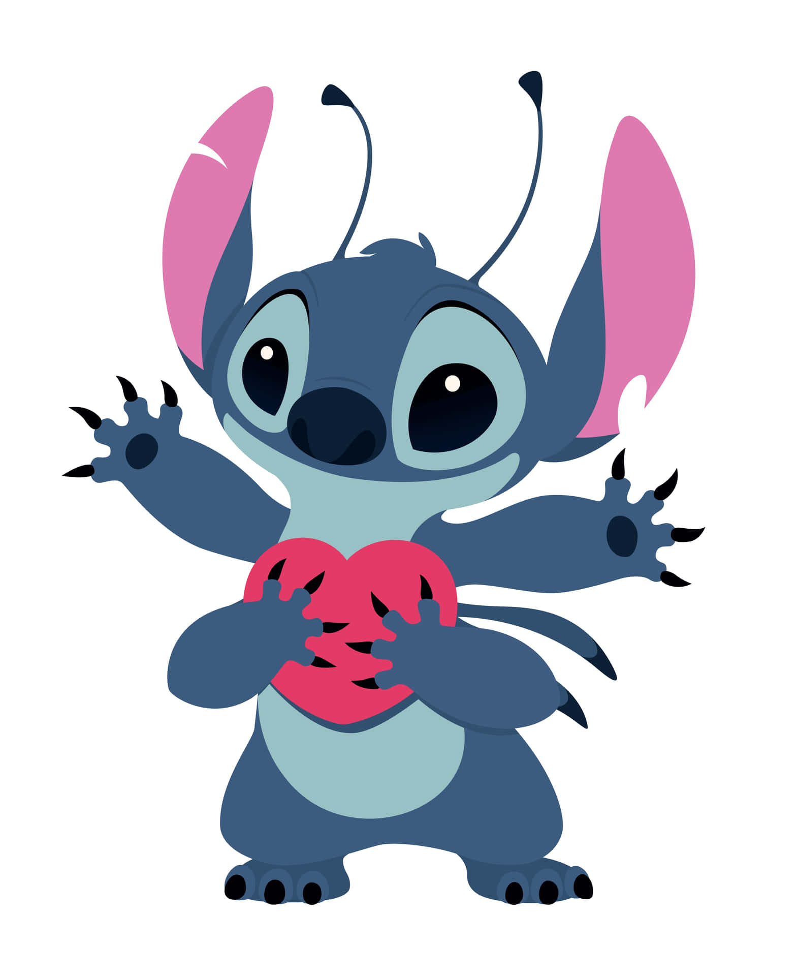 Stitch Holding Heart Valentines Wallpaper