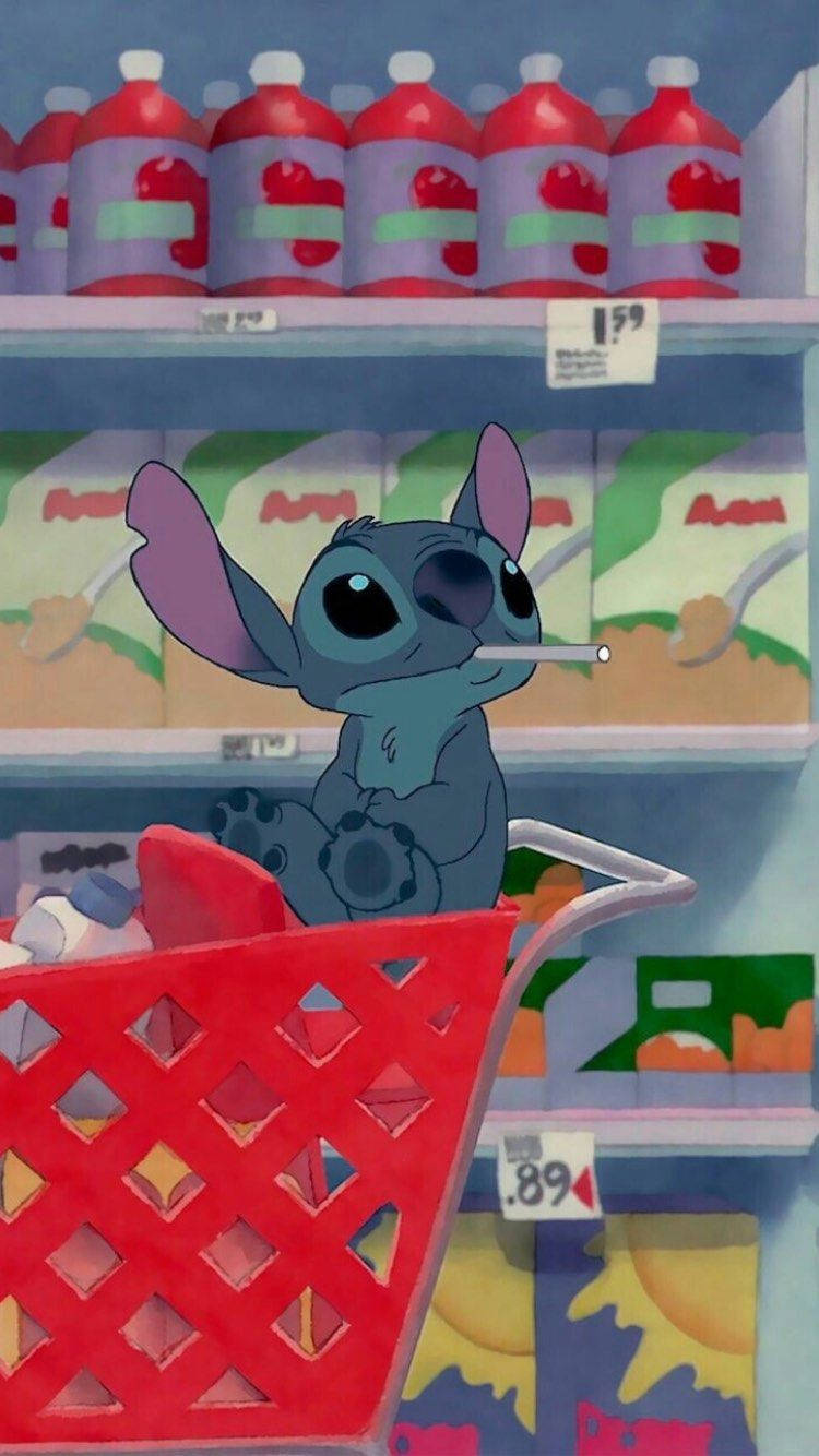 Stitch In Grocery Aesthetic Cartoon Disney