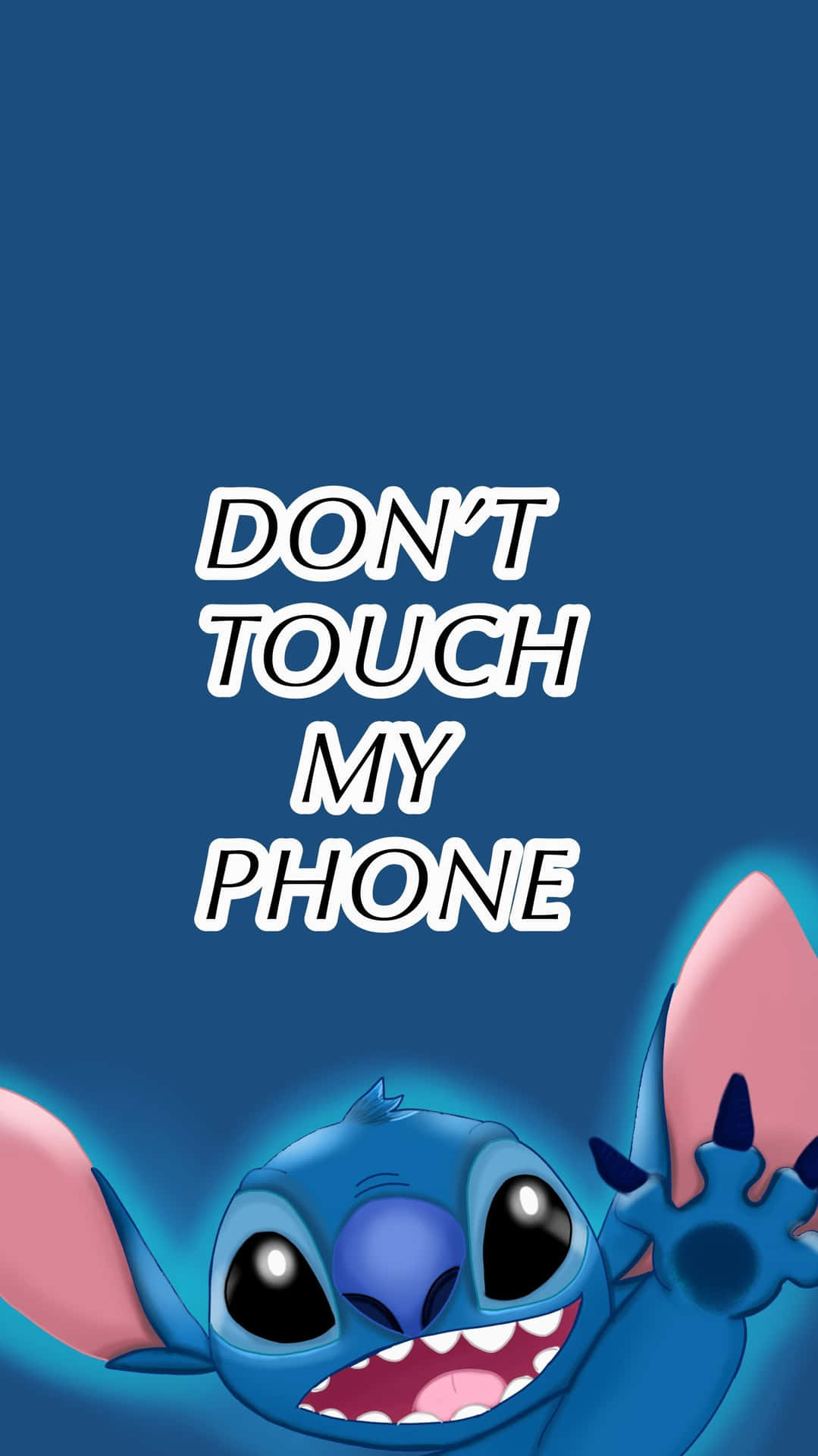 Stitch Phone Warning Wallpaper Wallpaper