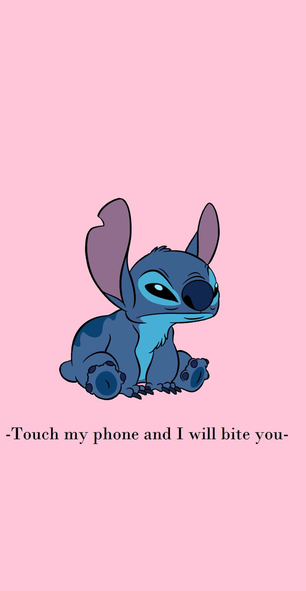 Download Stitch Phone Warning Wallpaper Wallpaper | Wallpapers.com