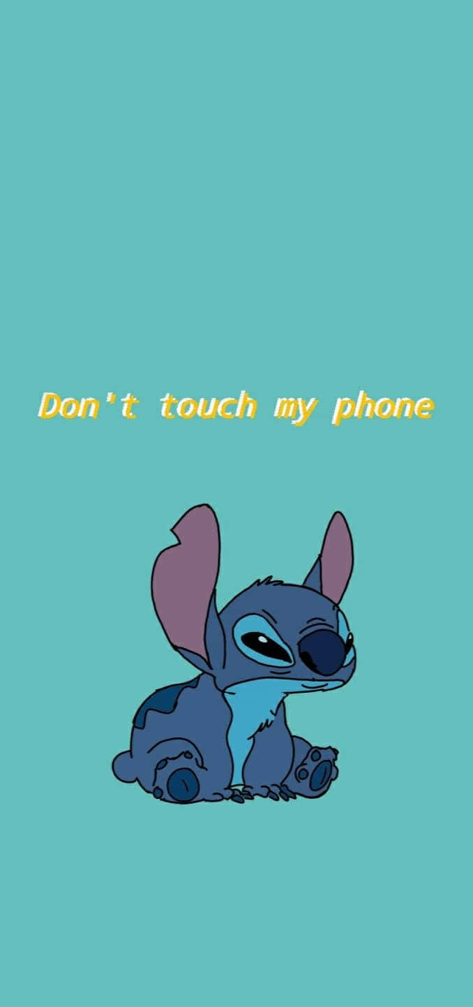Download A Cartoon Stitch With The Words Don't Touch My Phone ...
