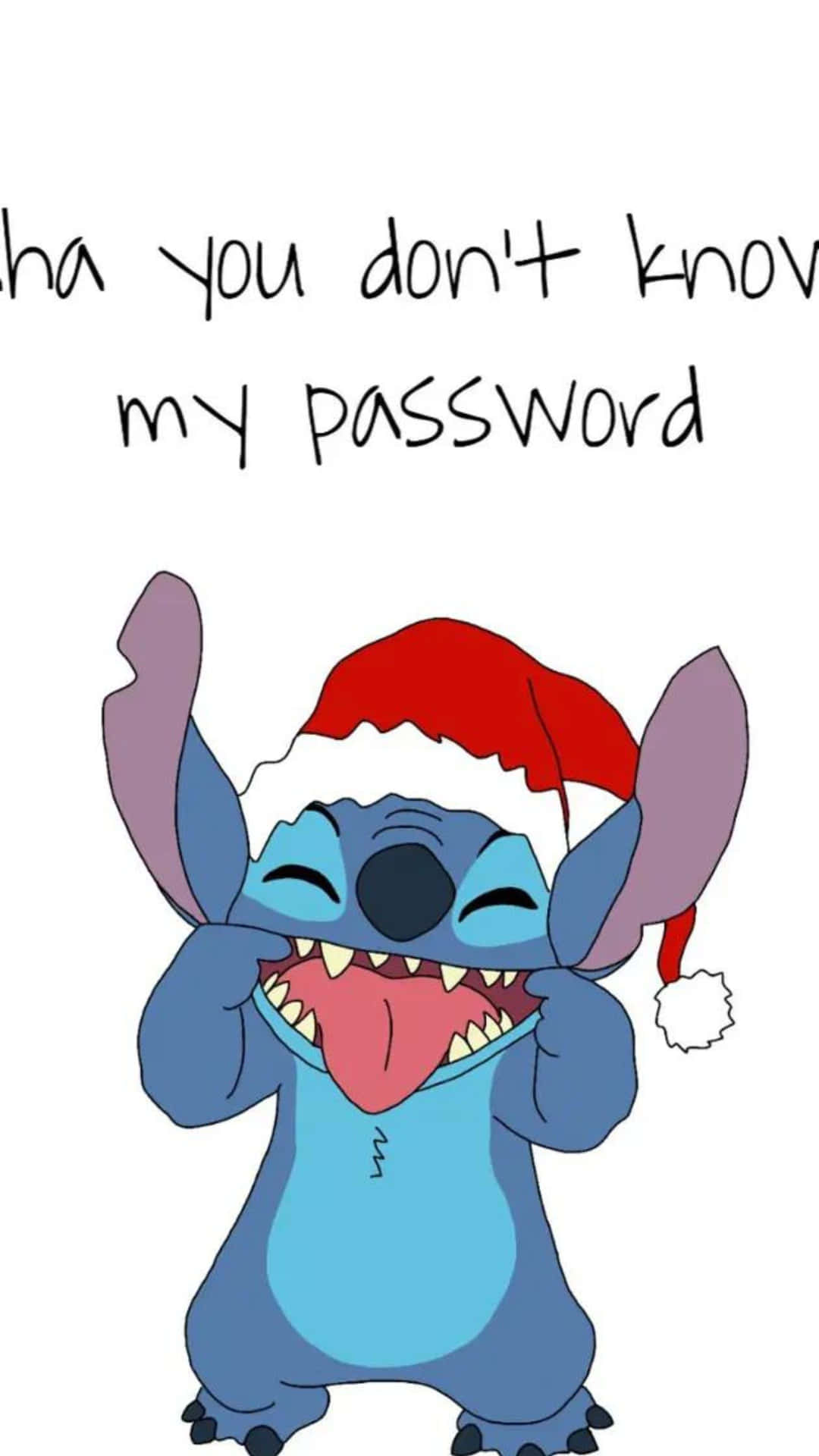 Stitch Santa Hat Mischievous Password Wallpaper