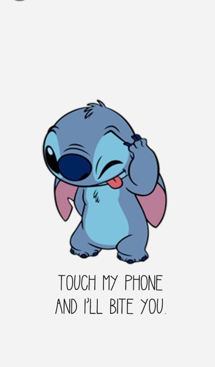 Scratching Stitch portrait wallpaper with text 