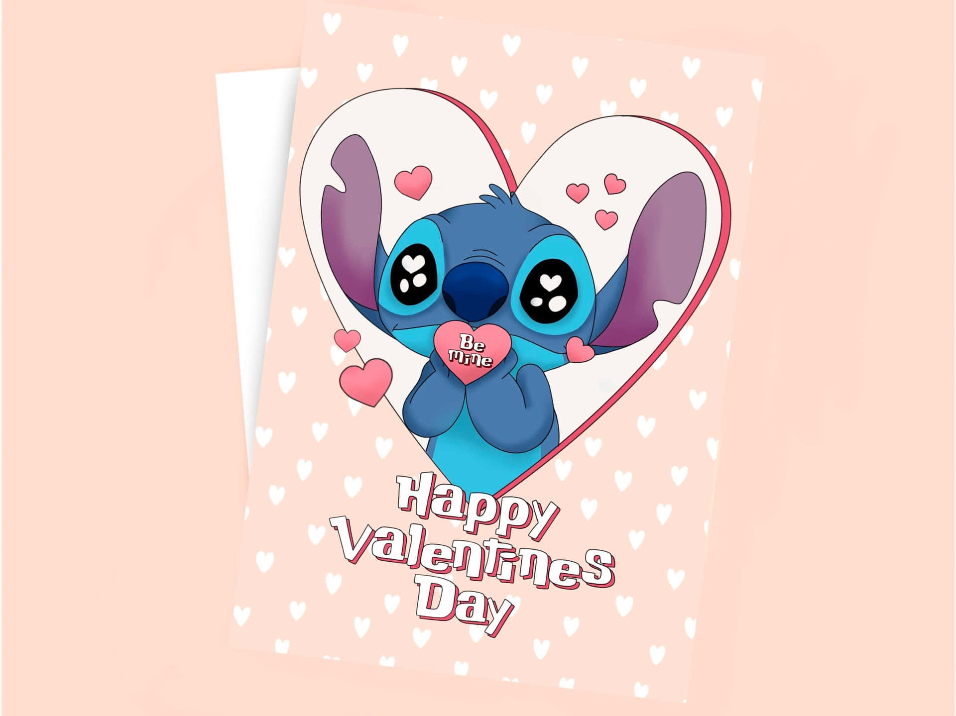 Stitch Valentines Day Greeting Card Wallpaper