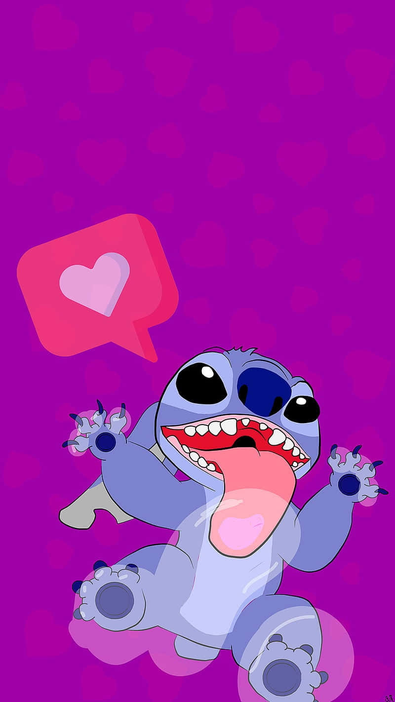 Stitch Valentines Day Love Expression Wallpaper