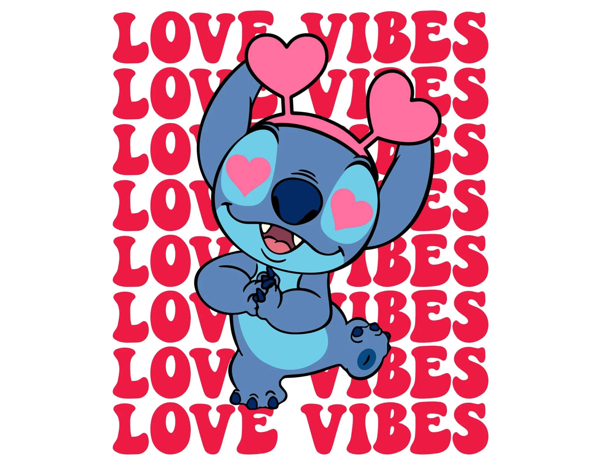 Stitch Valentines Day Love Vibes Wallpaper
