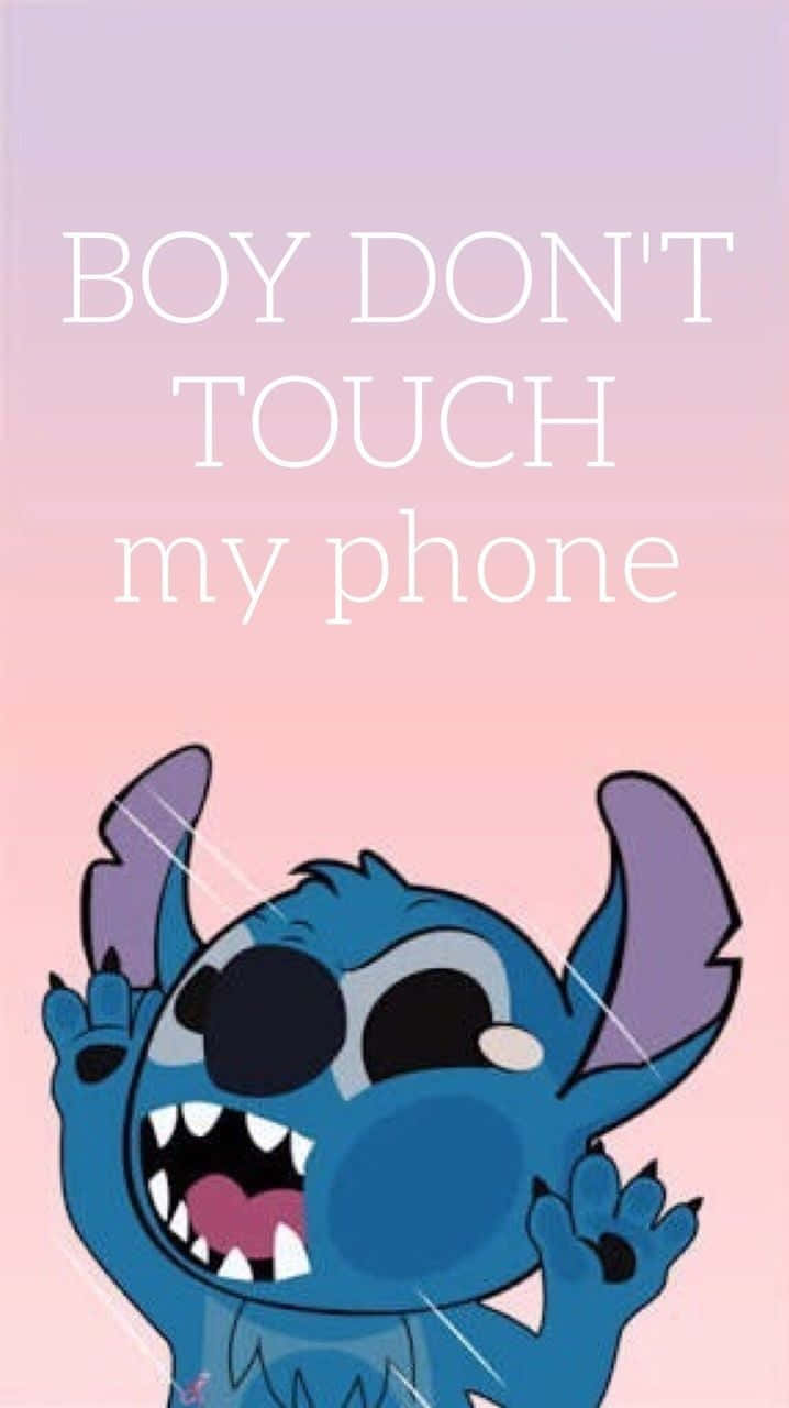 Stitch Warning Lock Screen Wallpaper