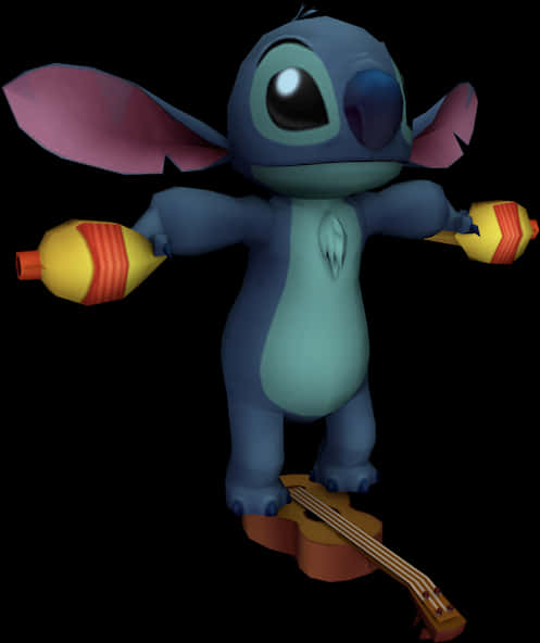 Stitch With Space Guns PNG