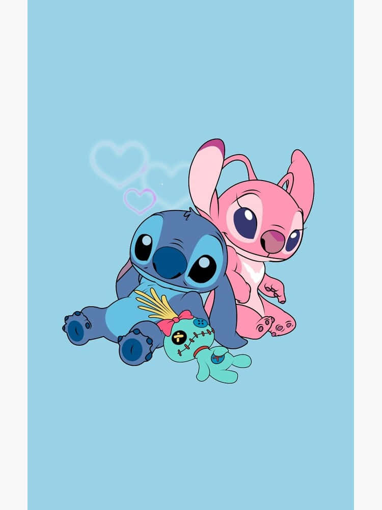 Stitchand Angel Cartoon Love Wallpaper