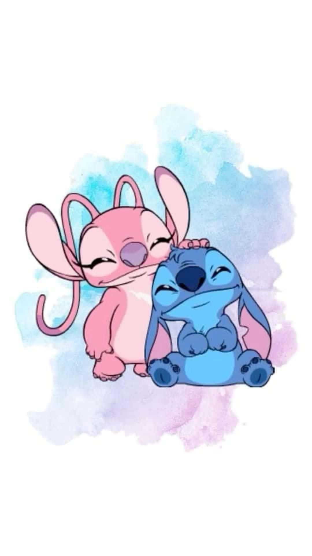 Stitchand Angel Cute Embrace Wallpaper