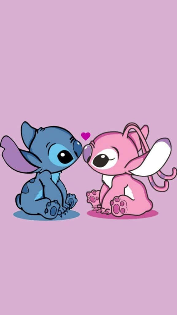 Stitchand Angel Cute Moment Wallpaper