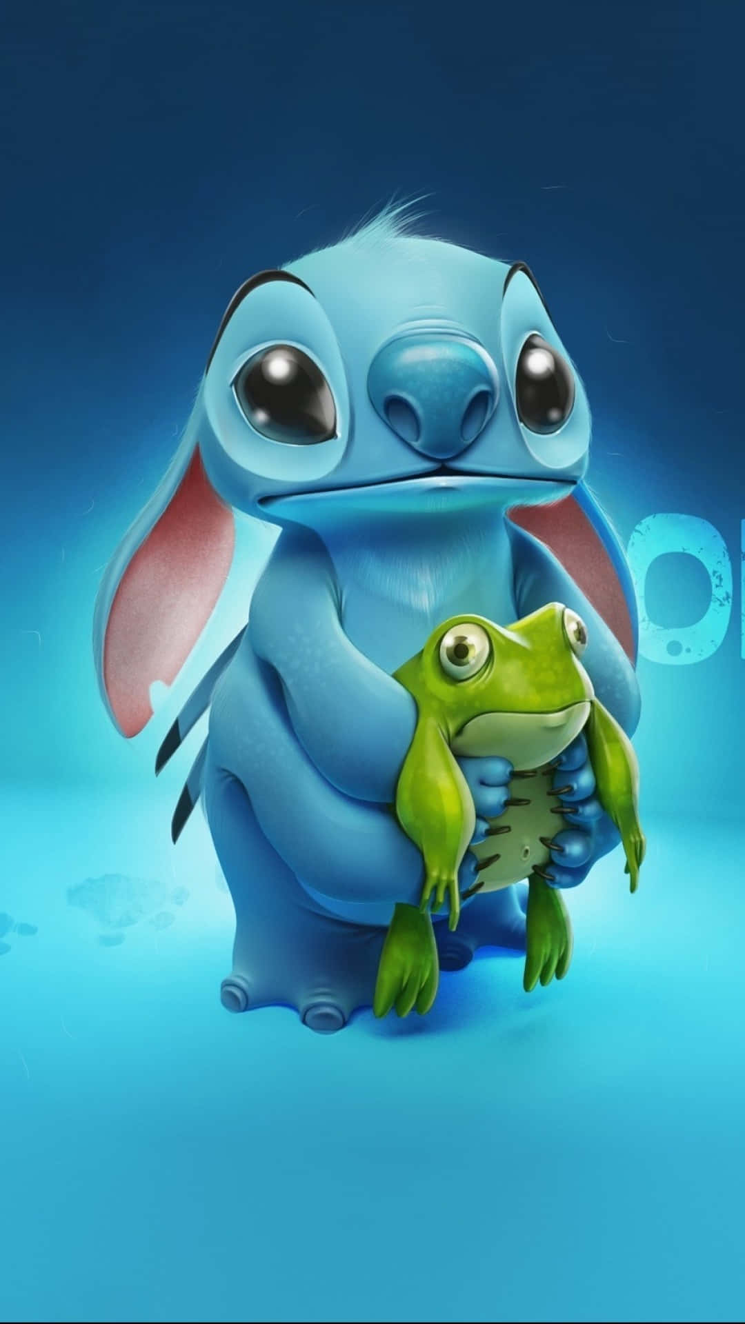 Stitchand Frog Cartoon Friends Wallpaper