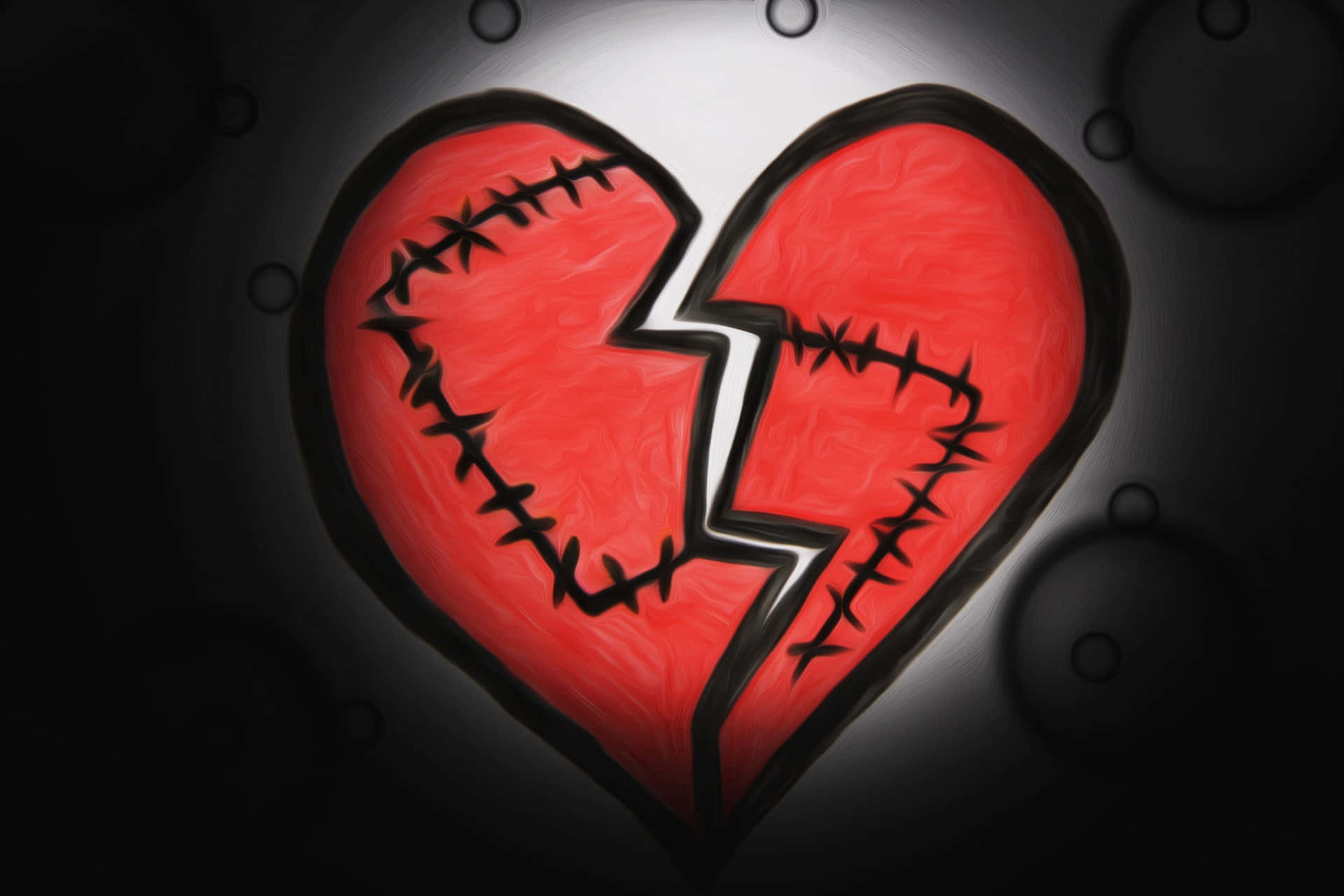 Stitched Broken Heart Wallpaper