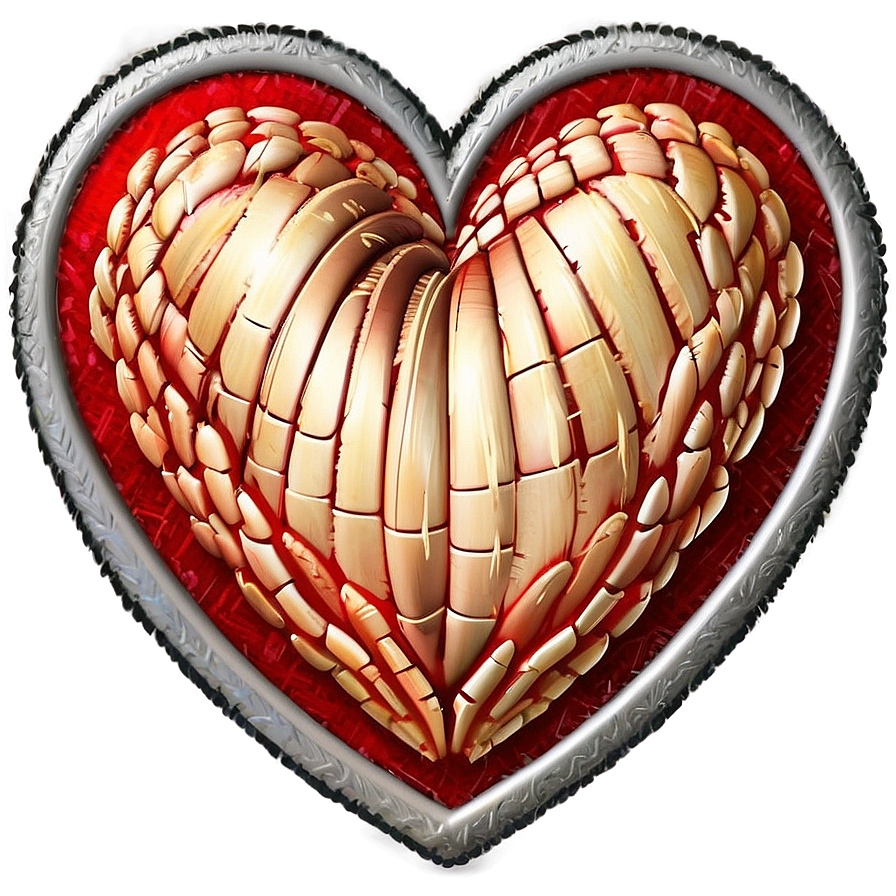 Stitched Heart Clipart Texture Png 80 PNG