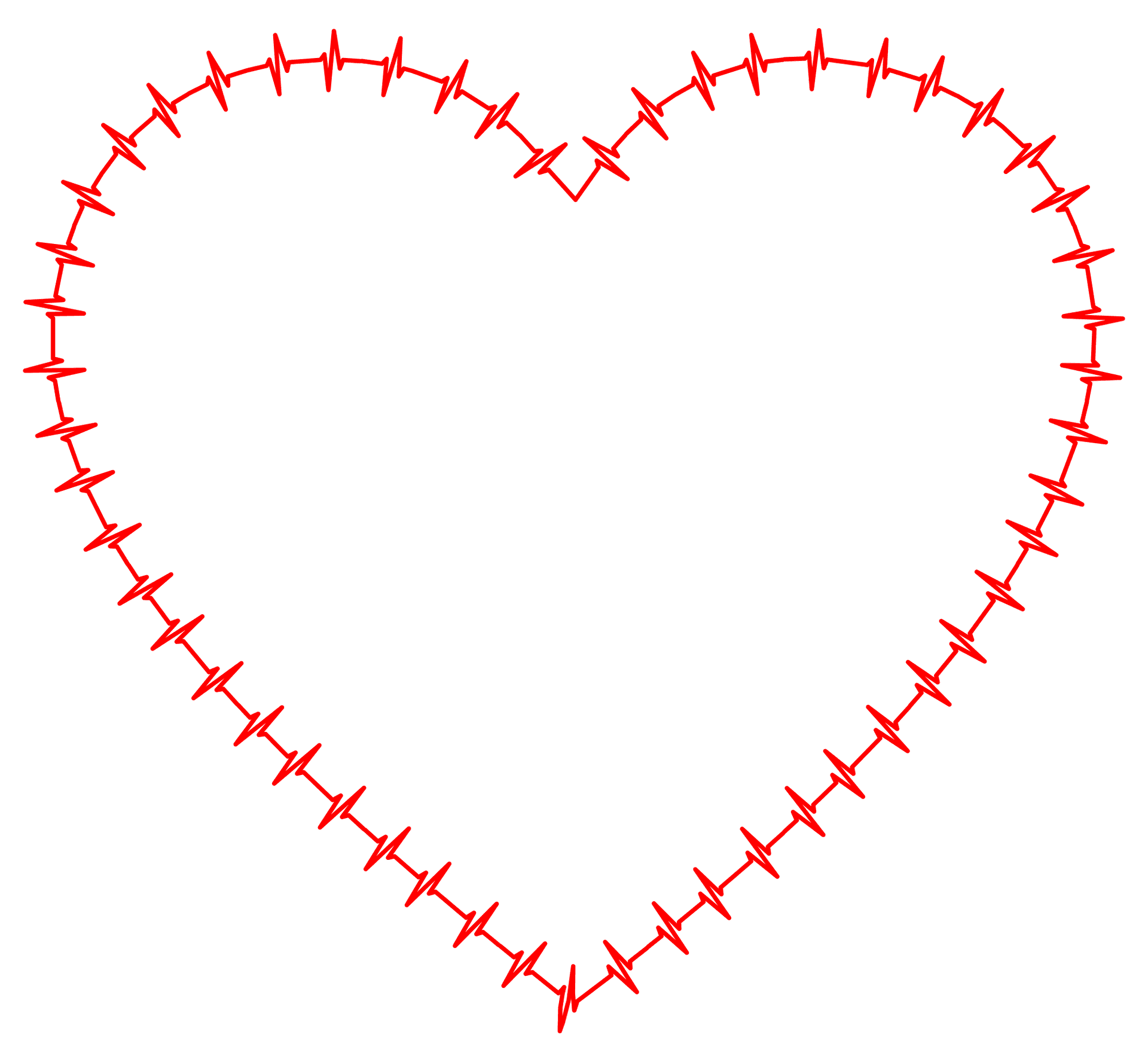 Stitched Heart Outline PNG