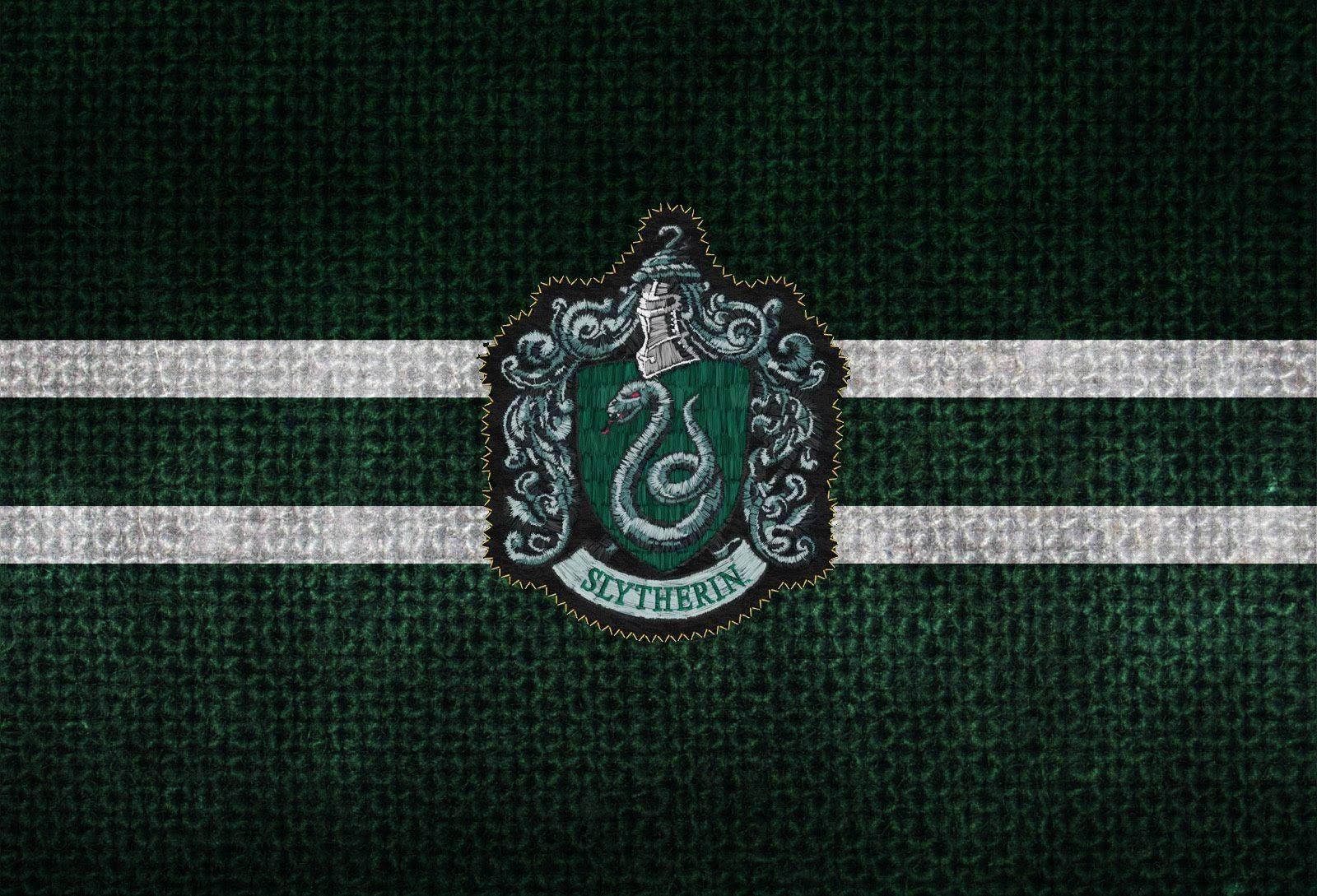 Stitched Slytherin Logo Harry Potter Desktop Wallpaper