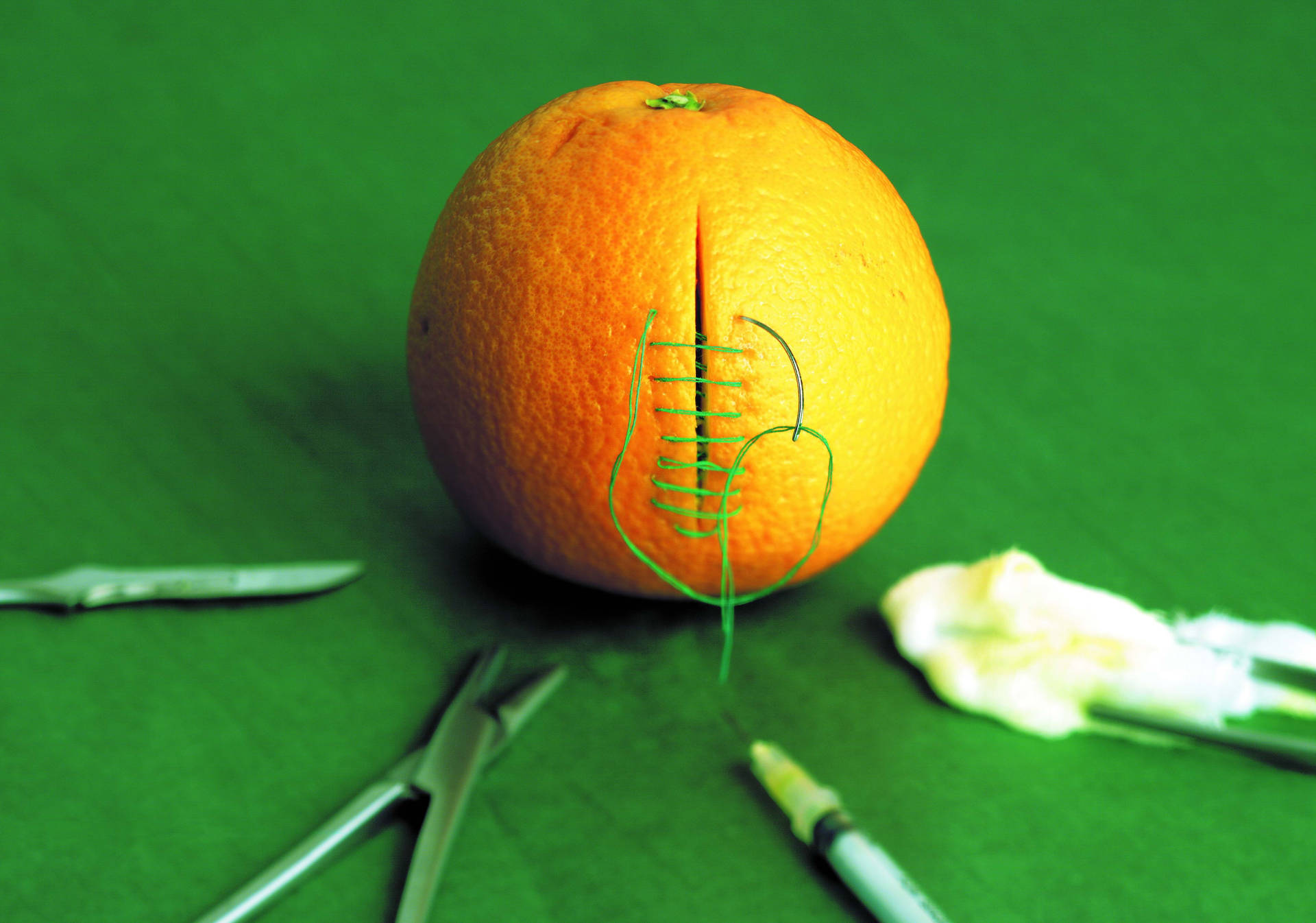 Stitches On Orange Photography