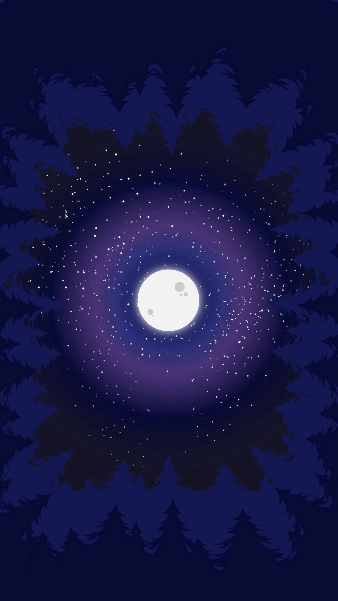 Stjernehimmel Moonlight Portræt Wallpaper