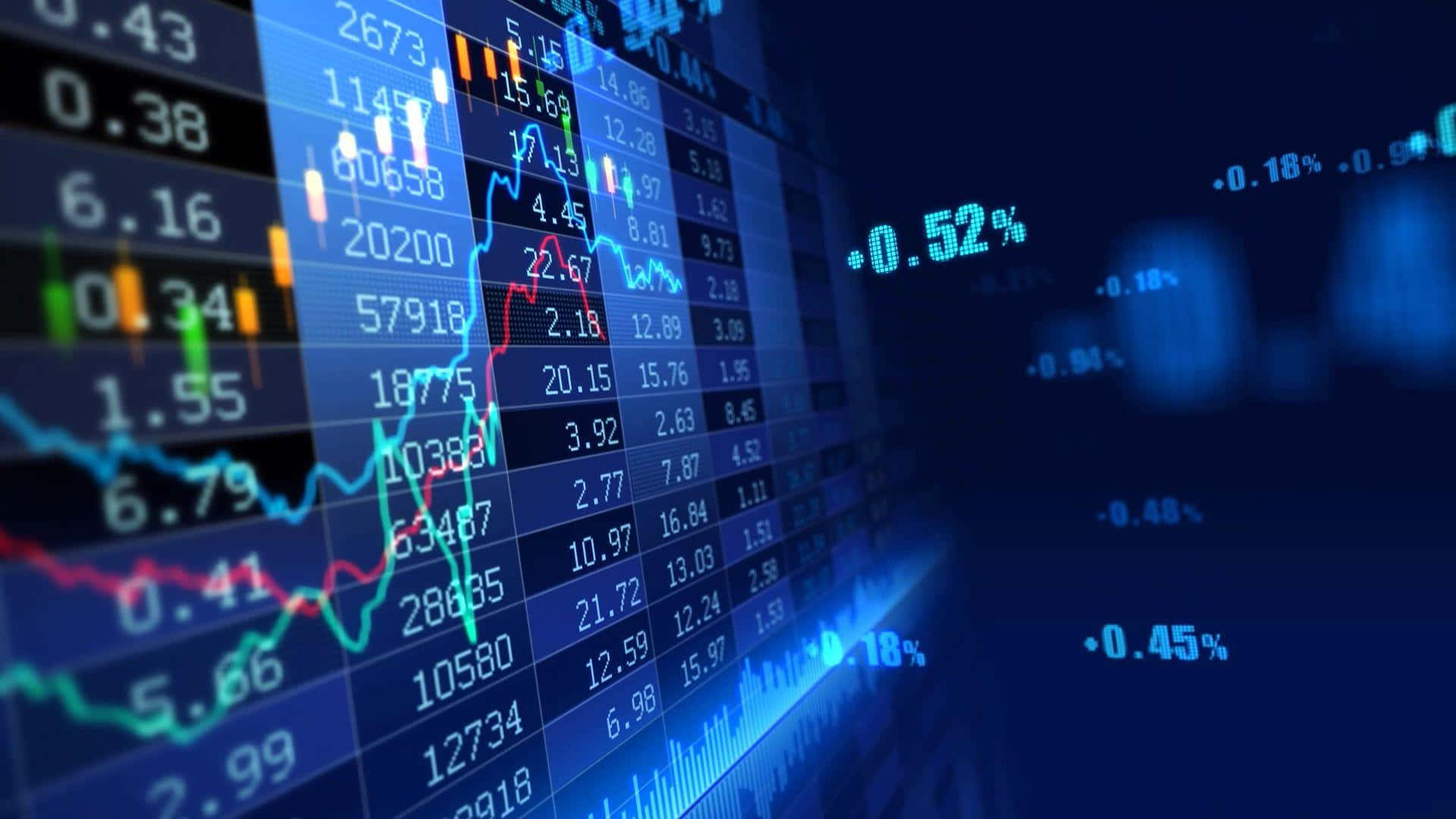 Digitale Weergave Van Aandelenmarkt Analyse Achtergrond