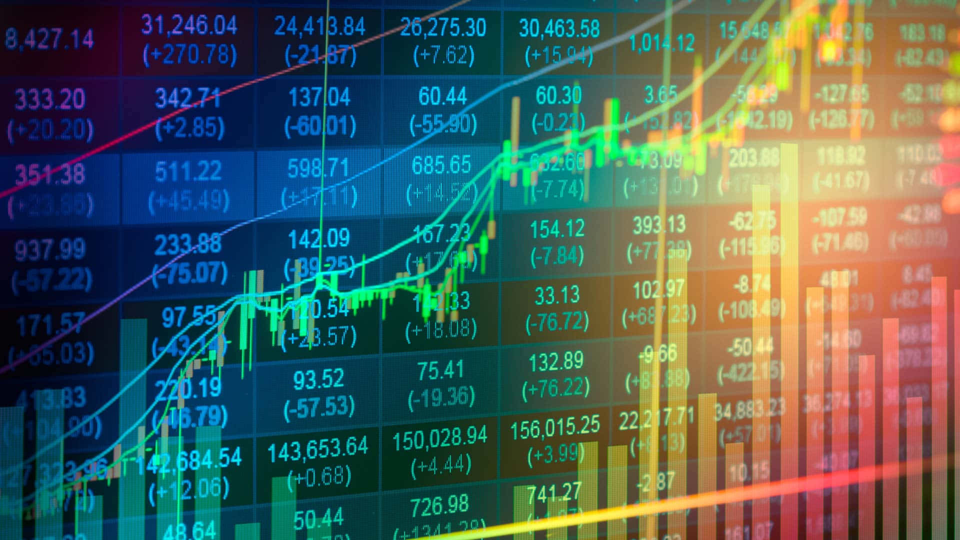 Overlay Van Aandelenmarkt Analyse Achtergrond