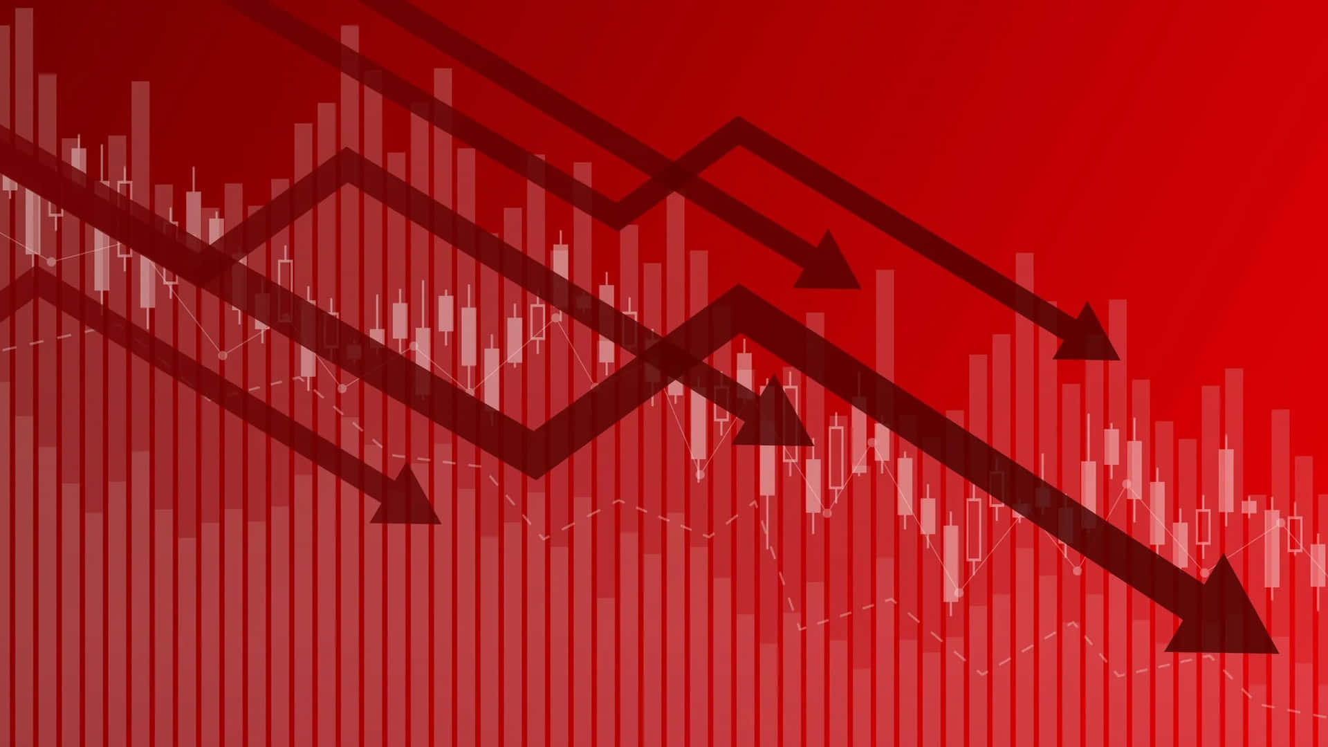 A Red Background With Arrows Pointing Down