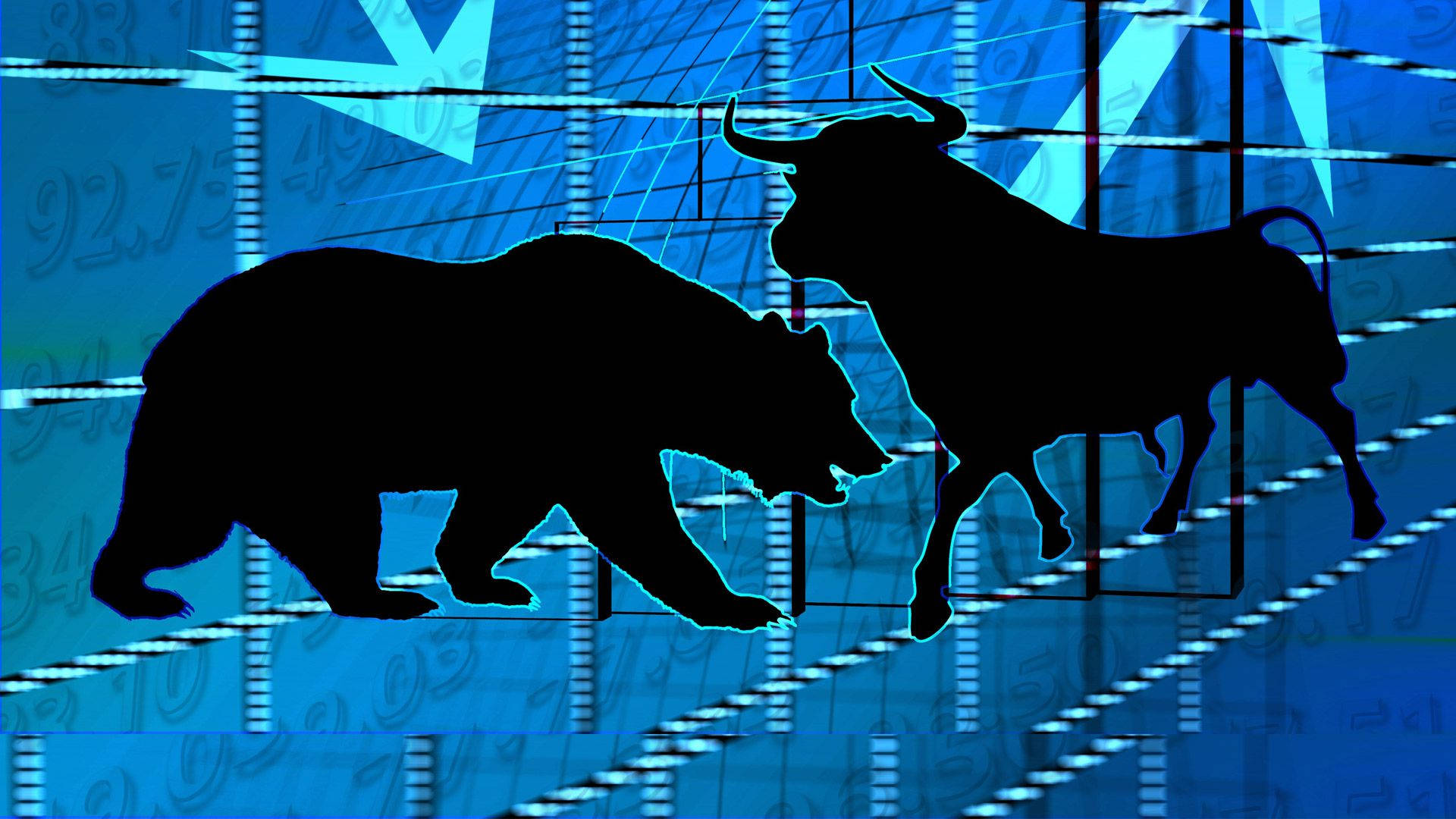 Stock Market Bear And Bull Icons Wallpaper