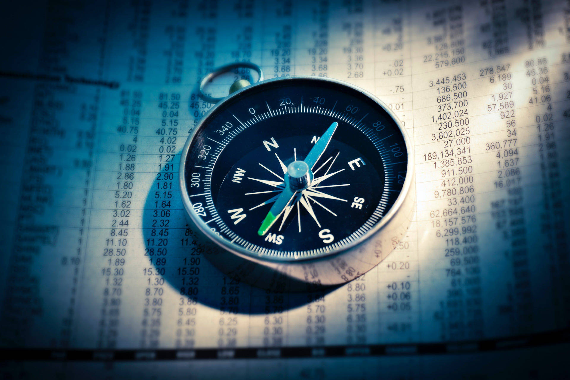 Stock Market Compass On Paper Wallpaper