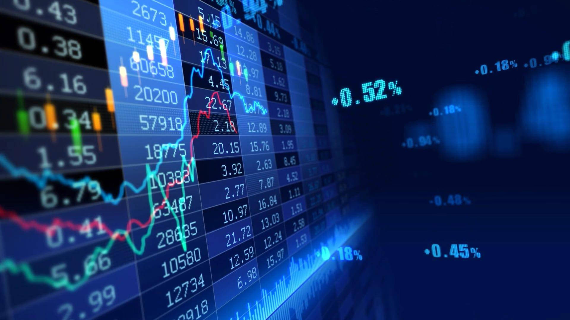 Stock Market Monitor In Sideview Wallpaper