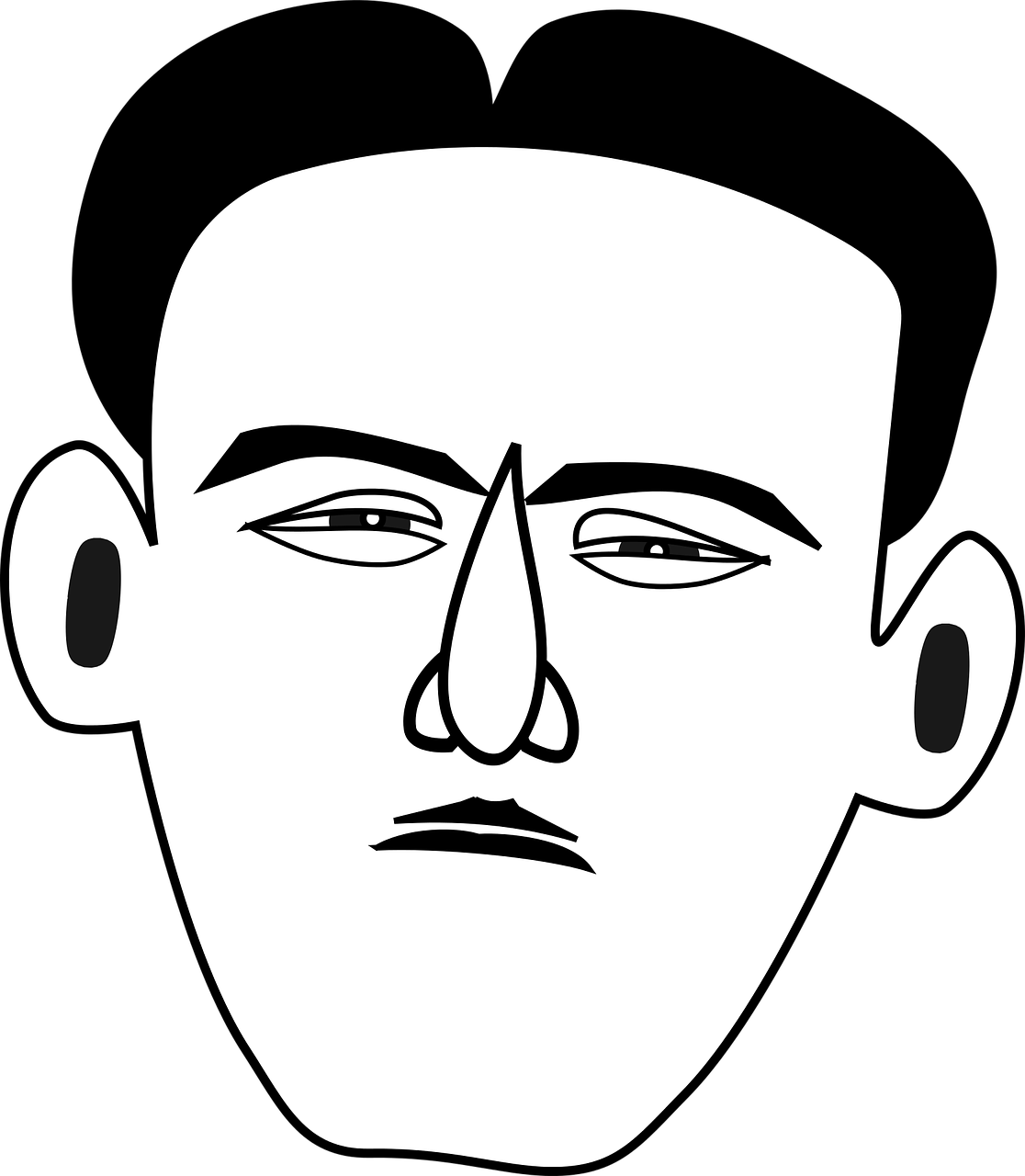 Stoic Face Cartoon Vector PNG