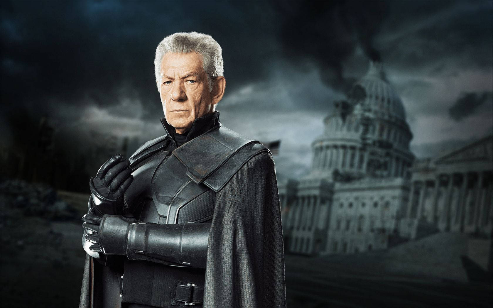 Stoisk Ian McKellen som Magneto fra Xmen trykt tapet. Wallpaper