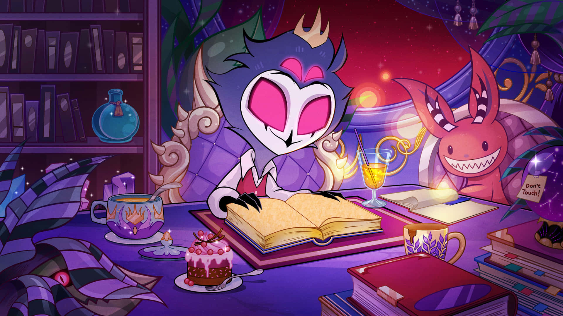 Stolas Studying Magical Tomes Wallpaper