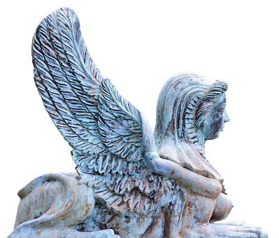 Stone Angel Sculpture Profile PNG