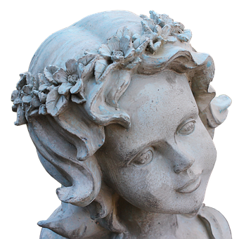 Stone Angel Statue Head PNG