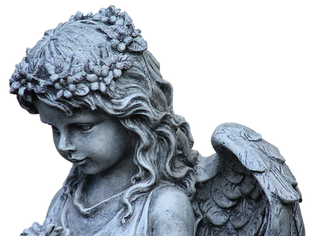 Stone Angel Statue Profile PNG