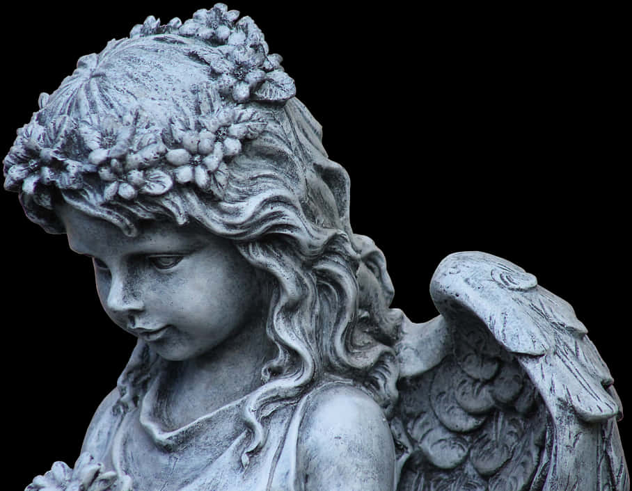 Stone Angel Statue Profile PNG