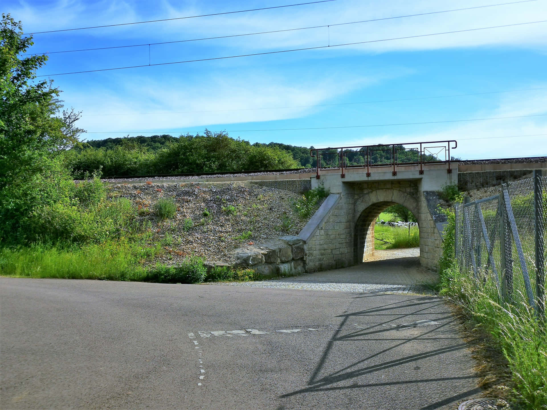 Stone Arch Railway Bridge Schifflange Wallpaper