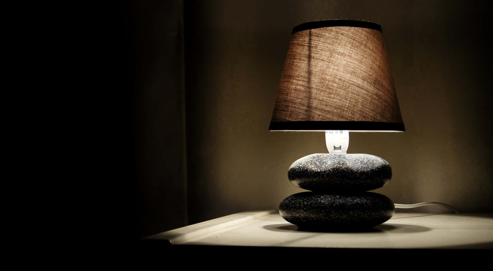 Stone Base Table Lamp Illumination Wallpaper