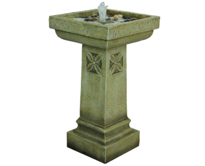 Stone Bird Bath Garden Decor PNG