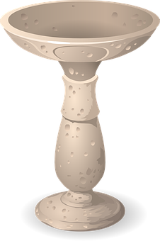 Stone Bird Bath Illustration PNG