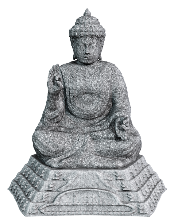 Stone Buddha Statue Meditation Pose PNG