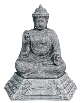 Stone Buddha Statue Meditation Pose PNG