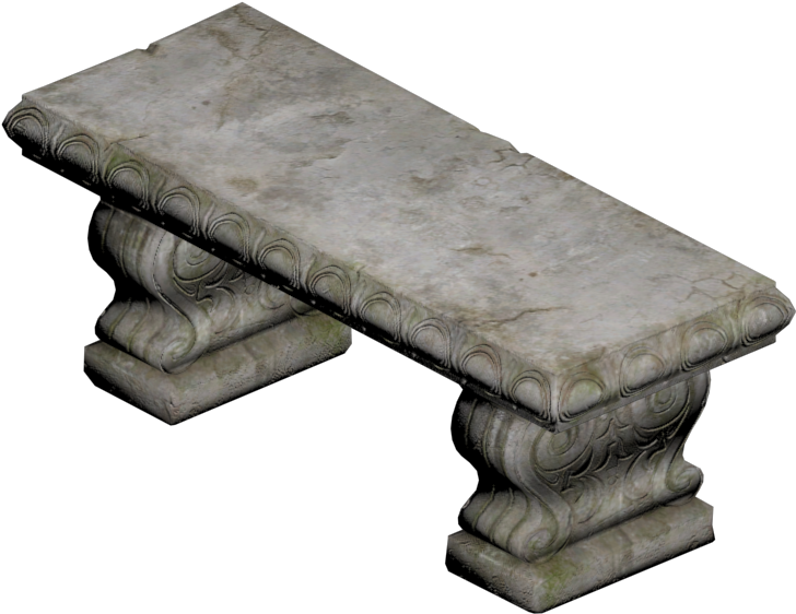 Stone Garden Bench Design PNG