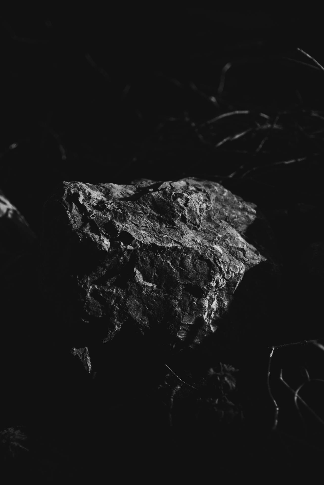 A Stone in Black and White Wallpaper