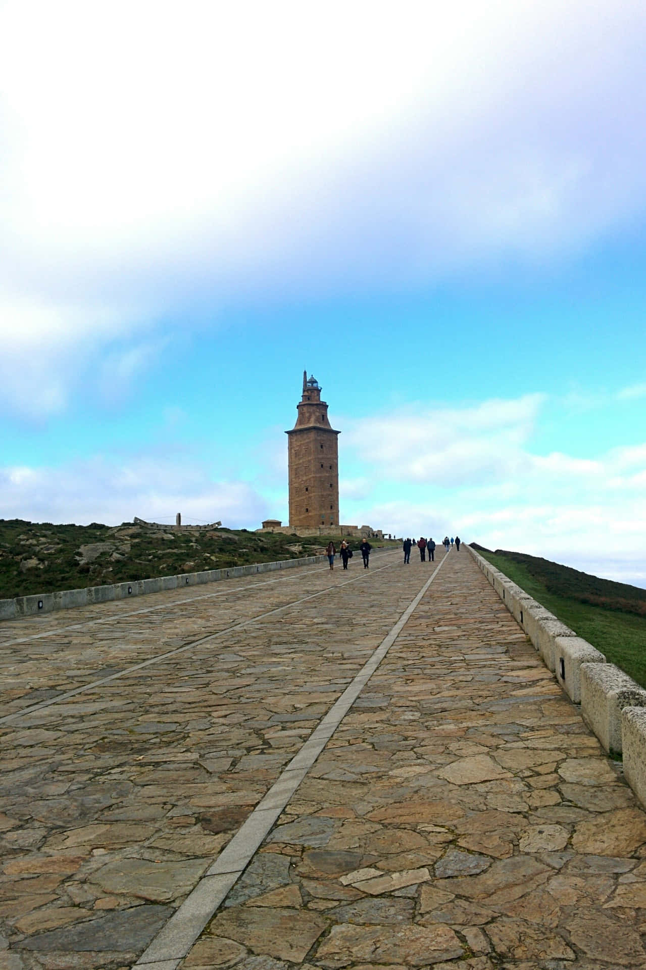 Stone Road Leading To The Tower Of Hercules Wallpaper