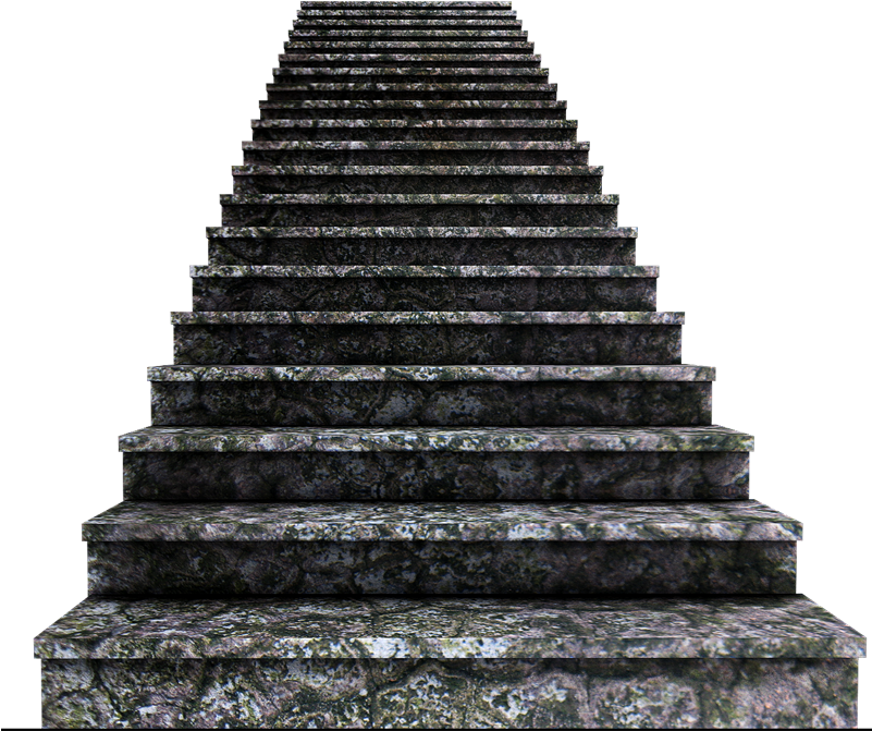 Stone Staircase Perspective View PNG