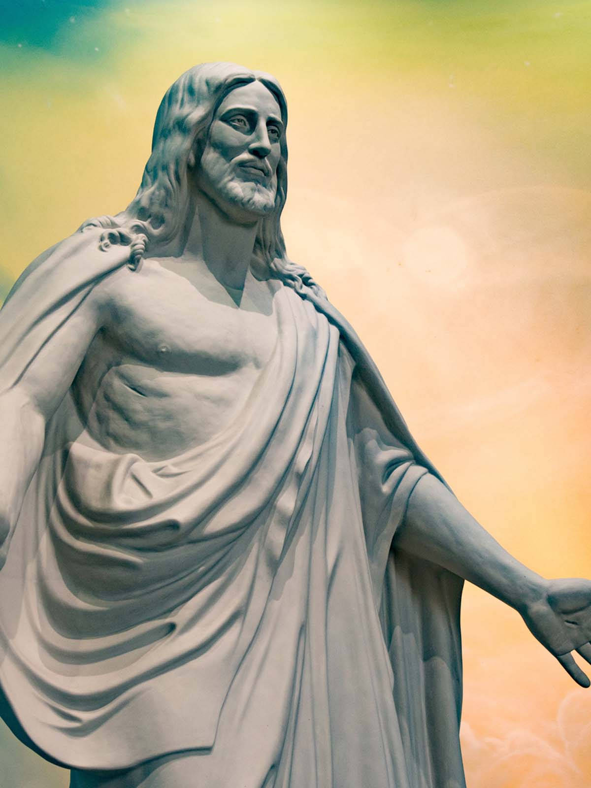 Stone Statue Of Christ Jesus Phone Wallpaper