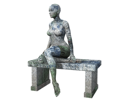 Stone Texture Sculpture Woman Sitting PNG
