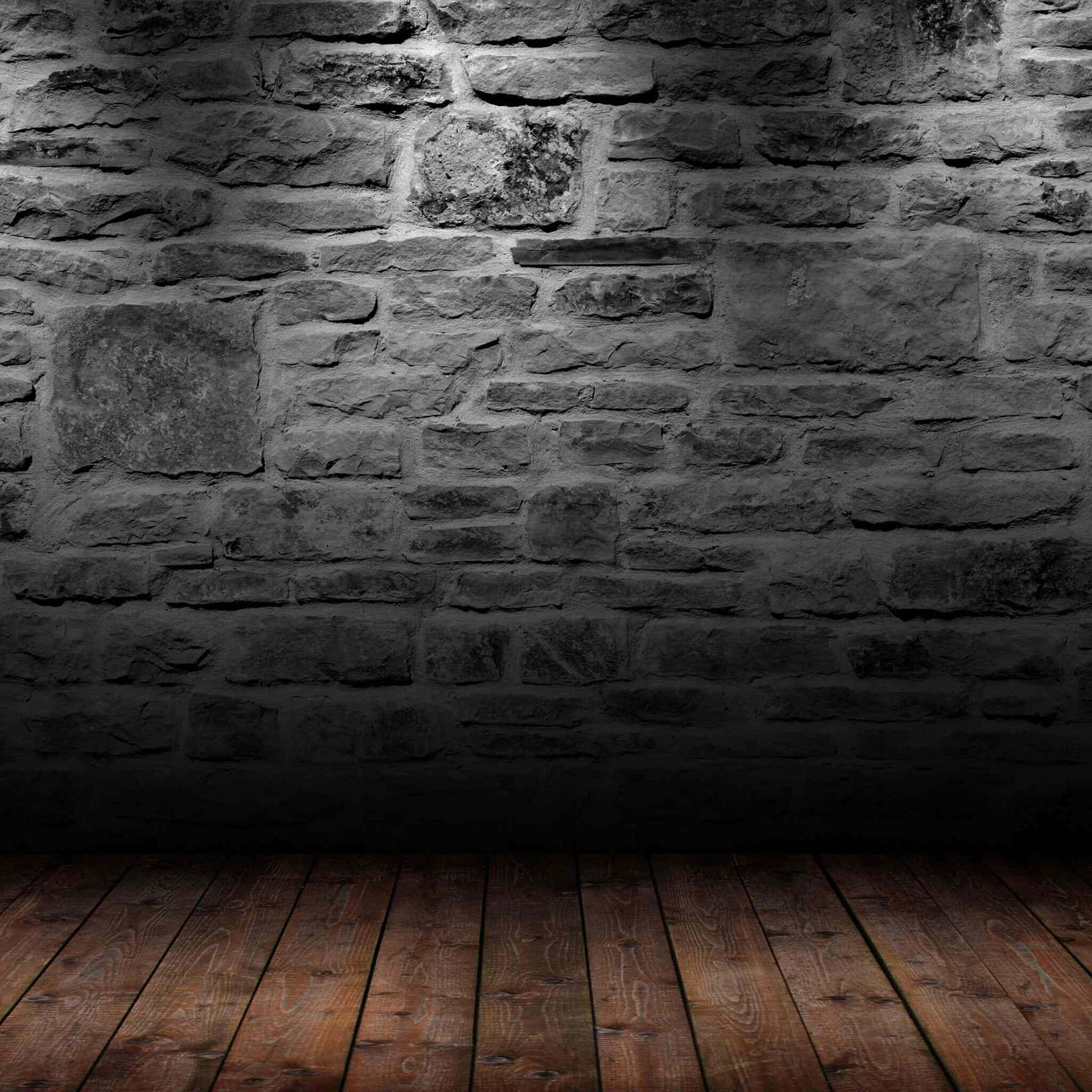 Stone Wall Wooden Floor Backdrop Wallpaper